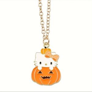 Hello Kitty Halloween Necklace, Hello Kitty Pumpkin Necklace, Hello Kitty Cat